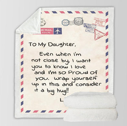 To Your Loved Envelope Style Sherpa Blanket-Dad to Daughter-50*60(inch)-Free Shipping at meselling99