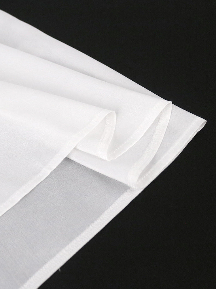 Sweety Tulle See Through Trumpet Sleeves Short White Plus Sizes Dresses