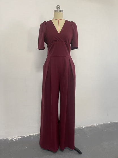 Elegant Belt High Waist Wide Legs Jumpsuits