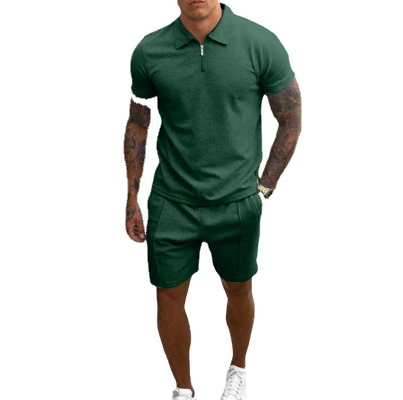 Casual Men's Short Sleeves T Shirts and Shorts Suits