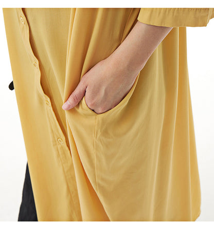 Casual Summer Puff Sleeves Women Shirt Dresses
