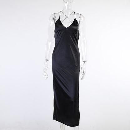 Sexy High Split Front Suspender Dresses