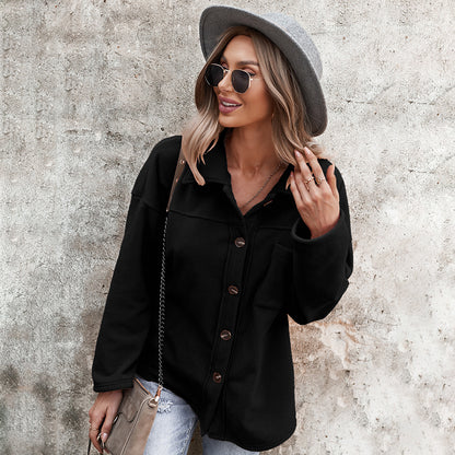 Casual Women Velvet Long Sleeves Overcoats