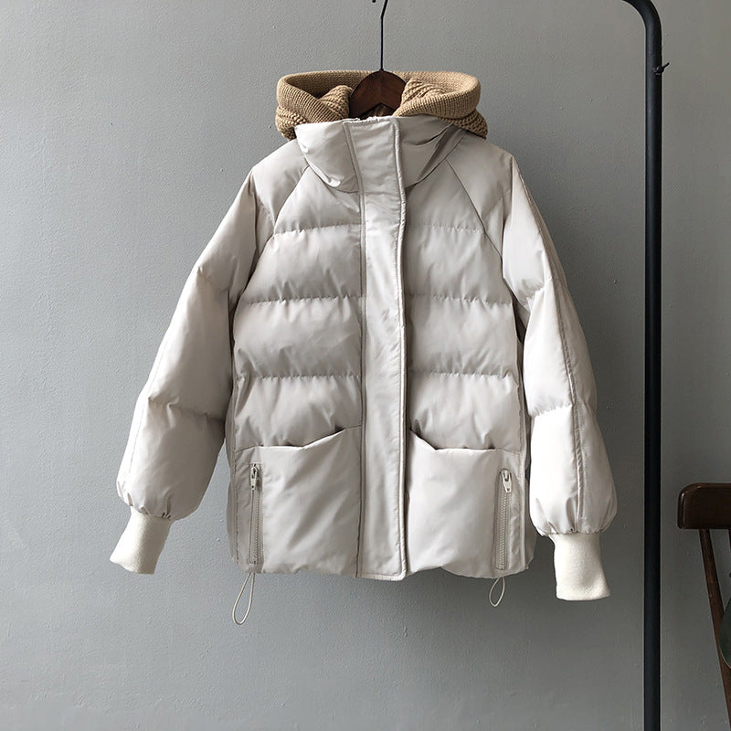 Winter Warm Short Cotton Coats with Knitting Hats