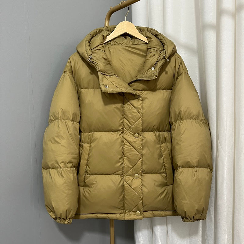 Winter Down Fashion Overcoats with Hats