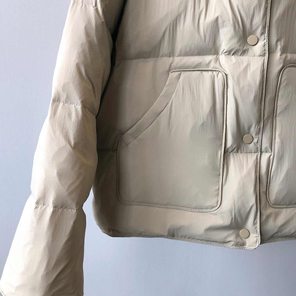 Winter Stand Collar Warm Cotton Short Coats for Women