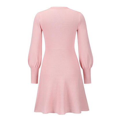 Women Plus Sizes Knitting Winter Dresses-STYLEGOING