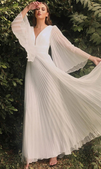 Fairy Deep V Neck Long Sleeves Party Dresses