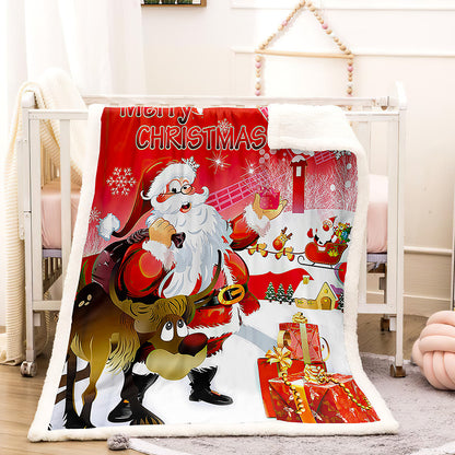 3D Christmas Desgin Sherpa Fleece Warm Blankets