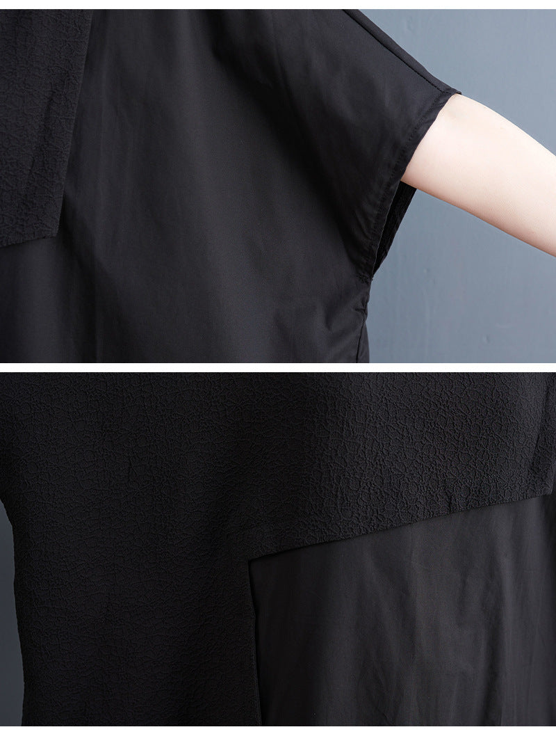 Summer Black Shirts Long Dresses