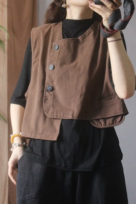 Vintage Sleeveless Casual Vest for Women
