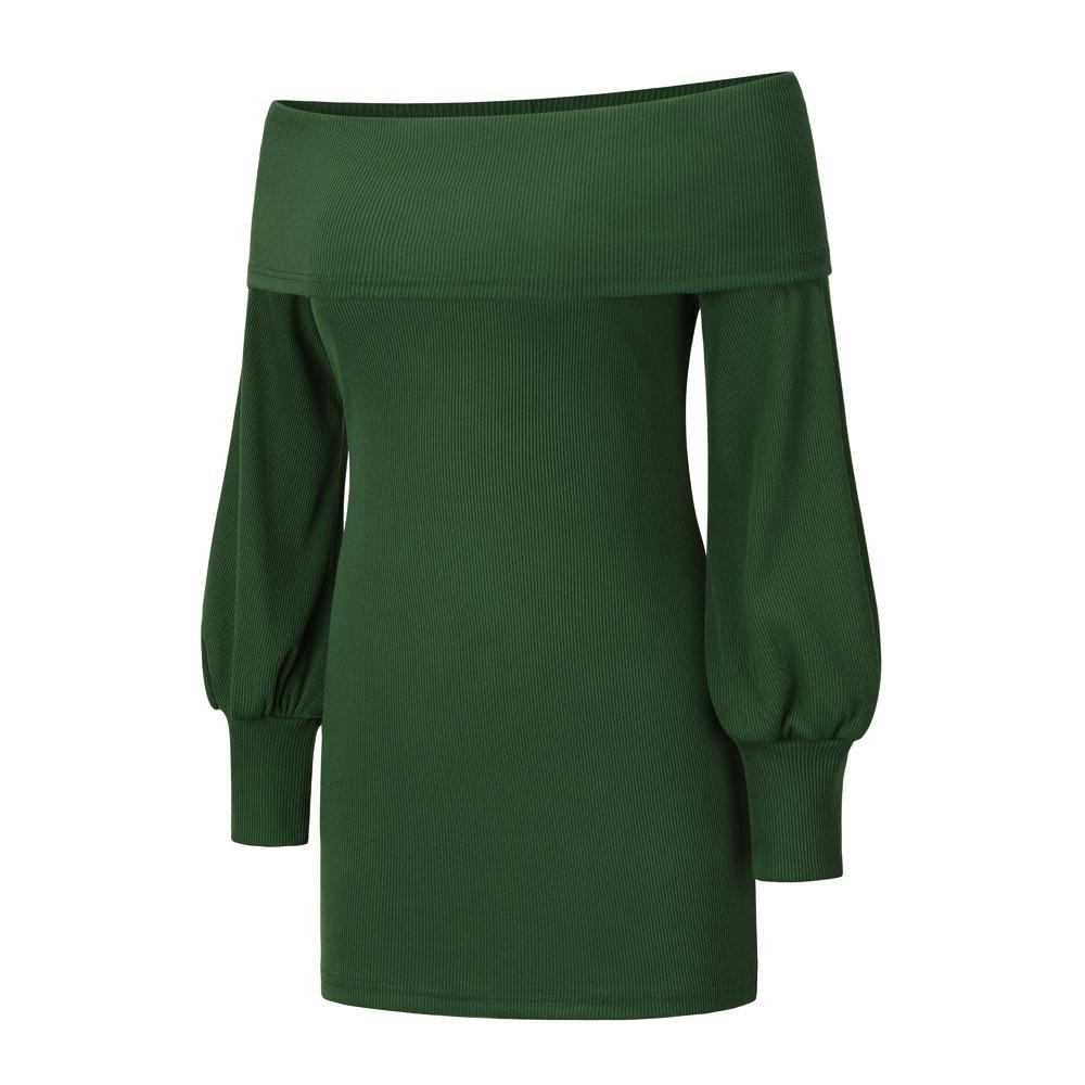 Sexy Women Knitting Bodycon Off The Shoulder Dresses-STYLEGOING