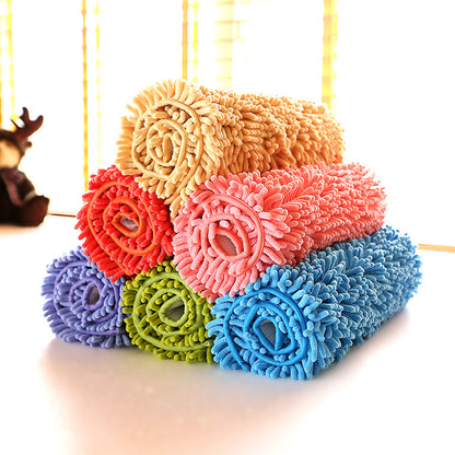 Shaggy Chenille Door Mat Non Slip Bath Mat Easy Care Microfibre Bobble Bath Mat