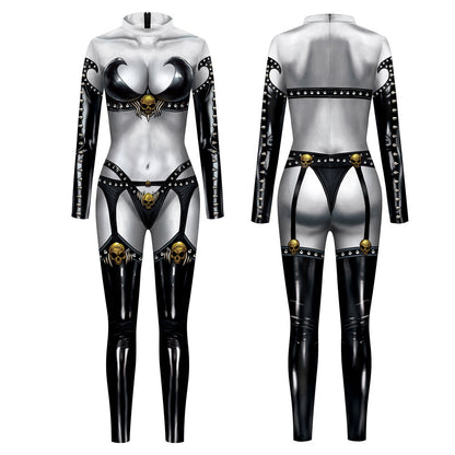 Halloween Lady Death Cosplay Long Sleeves Jumpsuits