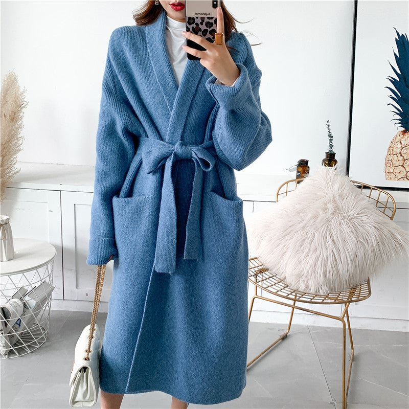 Women Romper Style Knitted Woolen Cardigan Overcoat