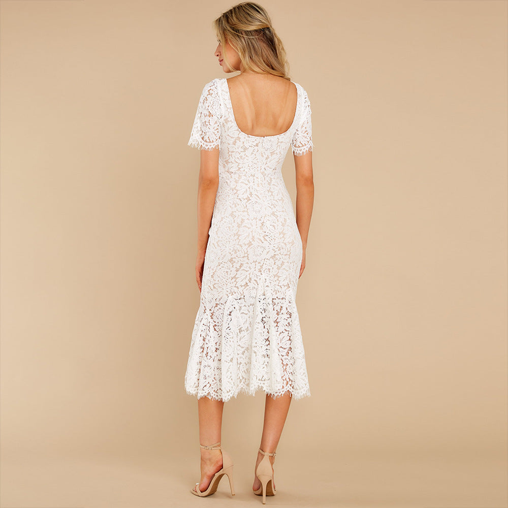 Sexy Backless Elegant Lace Dresses for Women