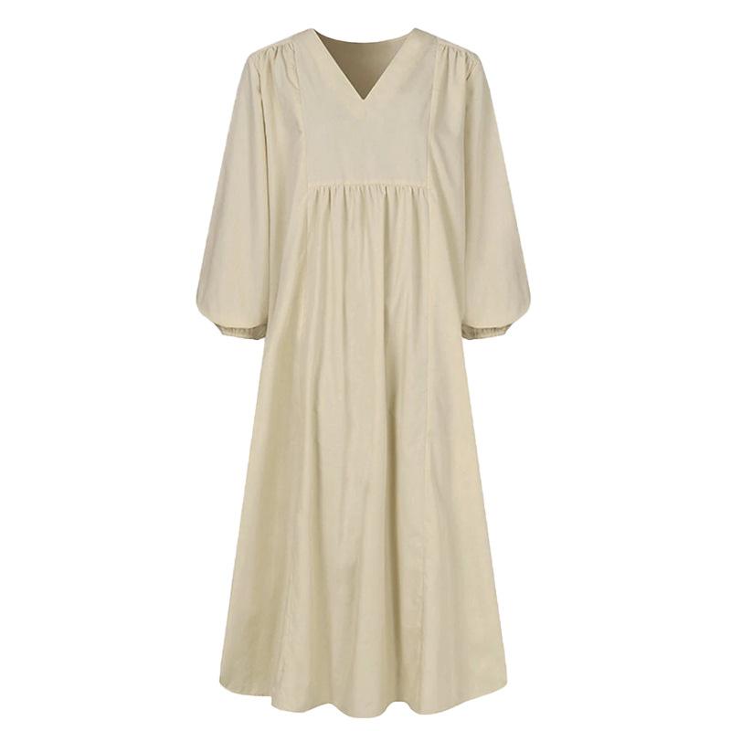 Leisure Cotton Long Sleeves Day Dresses-STYLEGOING