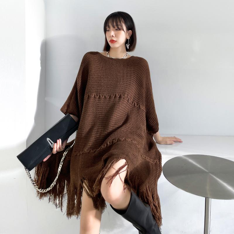 Irregular Women Batwing Casual Fall Short Knitting Dresses