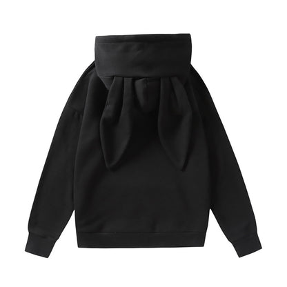 Cat Ear Design Women Velvet Hooides