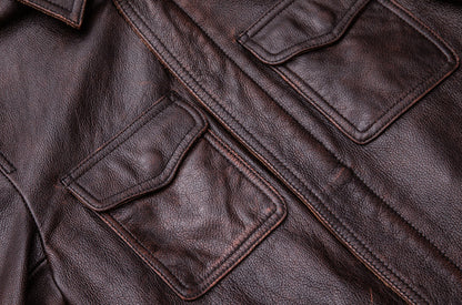 Vintage Motorcycle Cowhide Leather Jackets for Men
