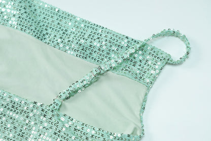 Sexy Light Green Split Front Evening Party Dresses