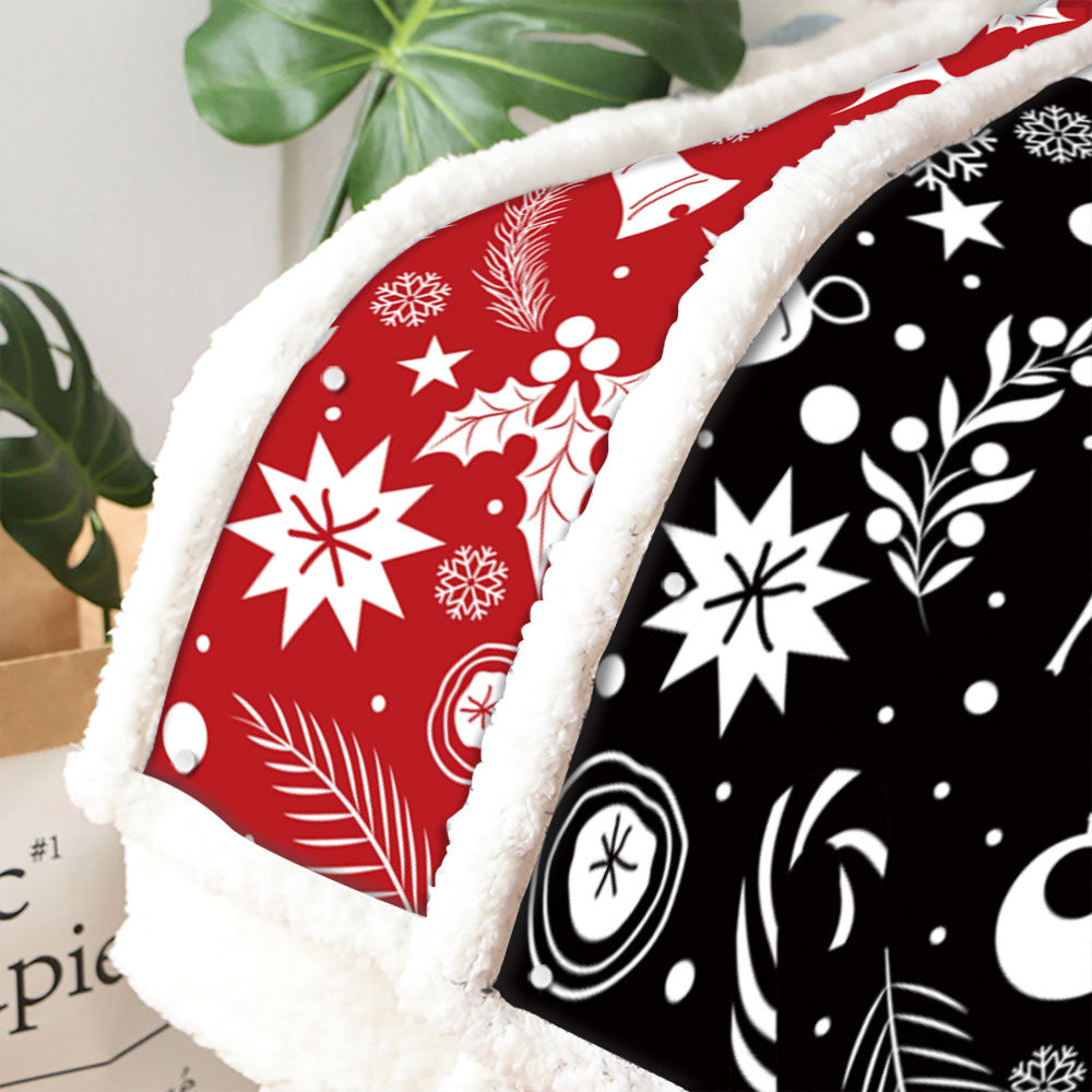 2 In 1 Warm Soft Throw Blanket for Christmas