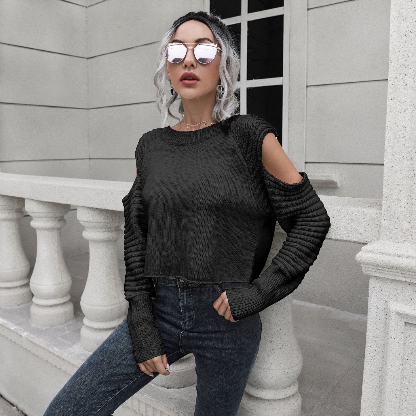 Designed Women Knitting Long Sleeves Sweaters
