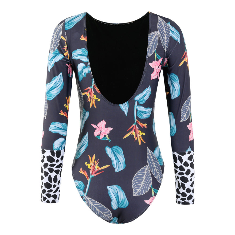 Sexy Long Sleeves Backless One Piece Women Swimwear