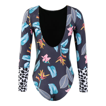 Sexy Long Sleeves Backless One Piece Women Swimwear