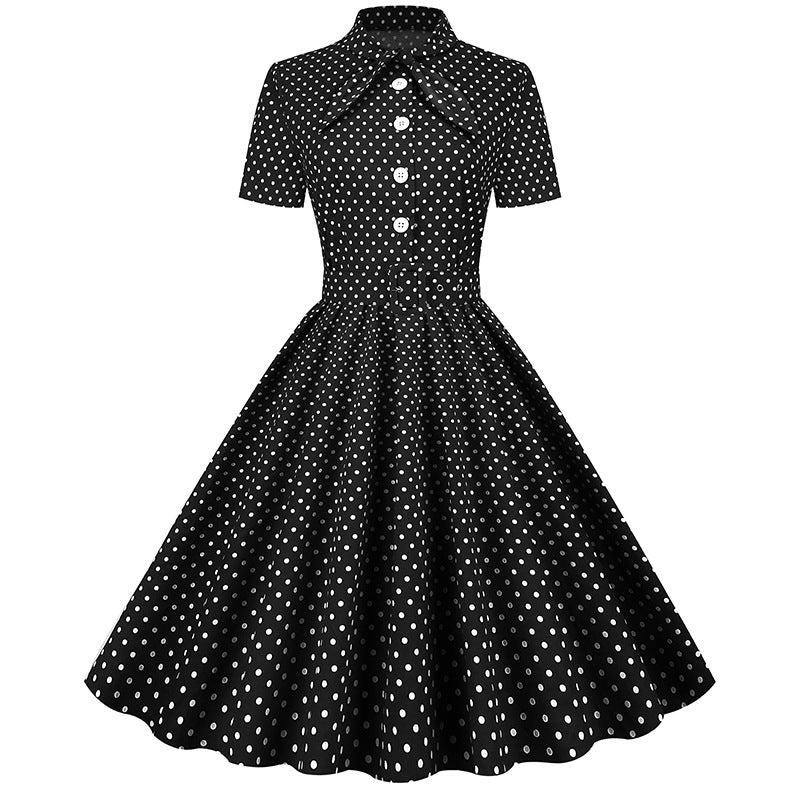 Vintage Polka Dot Short Sleeves Dresses