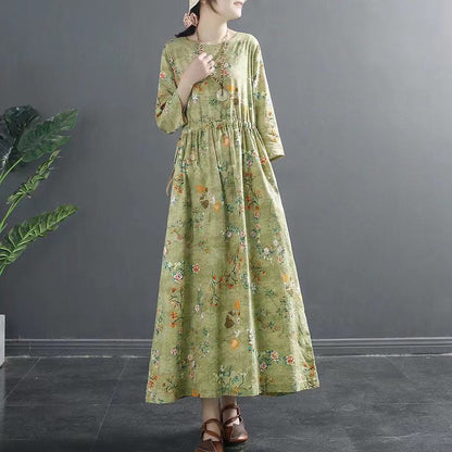 Vintage Cotton Women Plus Sizes Long Dresses