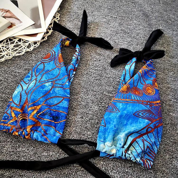 Vintage Floral Print Sexy Bikini Swimwear-STYLEGOING
