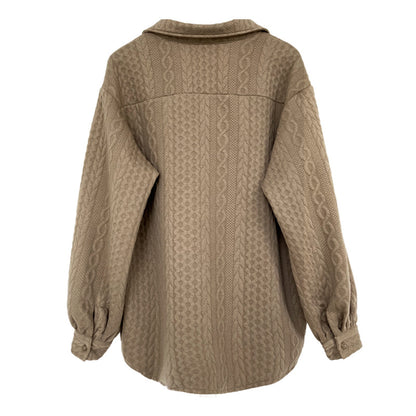 Soft Embossing Flowers Fall Long Sleeves Shirts