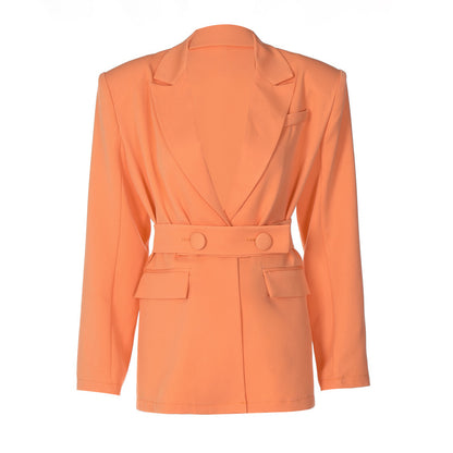 Classy Turnover Collar Blazer for Women