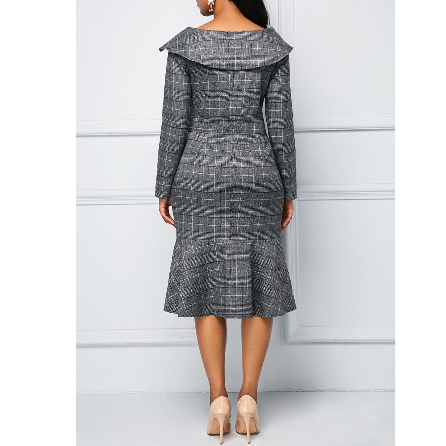 Elegant Office Lady Women Plus Sizes Dresses