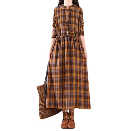 Vintage 80s Linen Drawstring Plus Sizes Long Dresses
