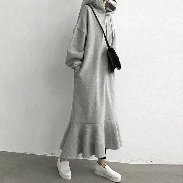 Casual Women Mermaid Long Hoodies Cozy Dresses