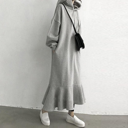Casual Women Mermaid Long Hoodies Cozy Dresses