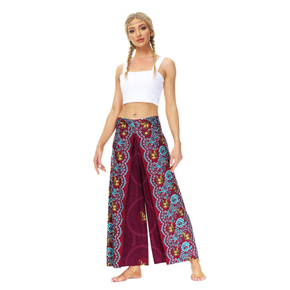 Casual Floral Print Women Yoga Loose Pants