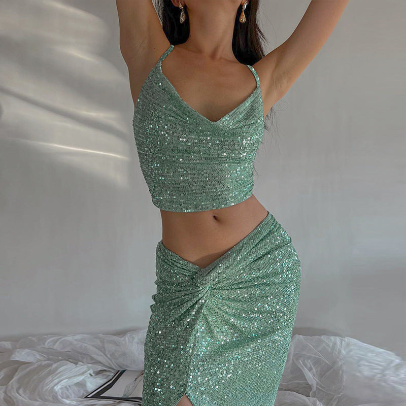 Sexy Light Green Split Front Evening Party Dresses