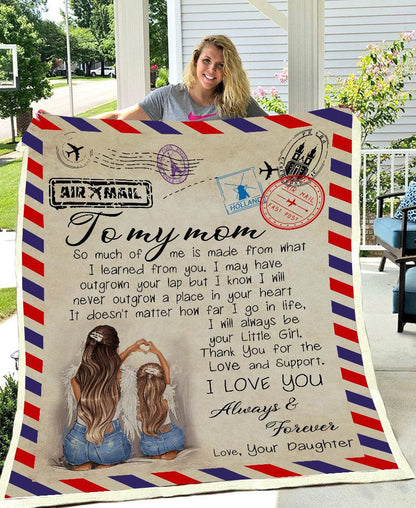 Mom to Daughter 3D Fleece Envelope Blanket-The same as picture-50*60(inch)-Free Shipping at meselling99