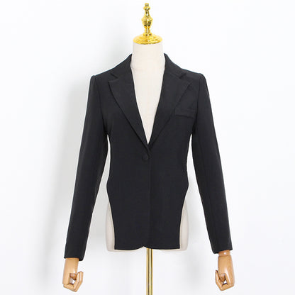 Designed Sexy Back Chains Blazer Coats for Women