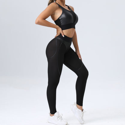 Sexy Black Two Pieces Sport Suits for Women