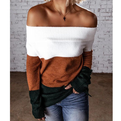 Sexy Off The Shoulder Women Knitting Sweaters