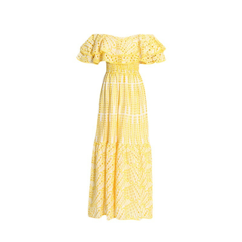 Sexy Off The Shoulder Ruffled Long Dresses