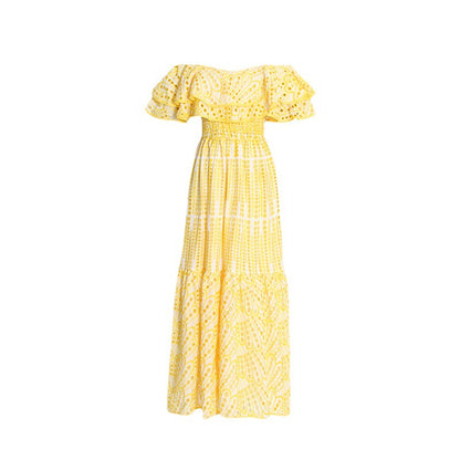 Sexy Off The Shoulder Ruffled Long Dresses