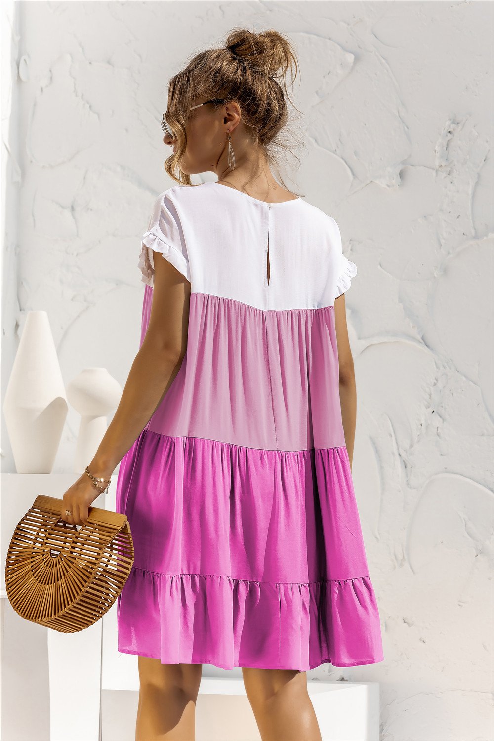 Summer Leisure Ruffled Daily Short Dresses-STYLEGOING