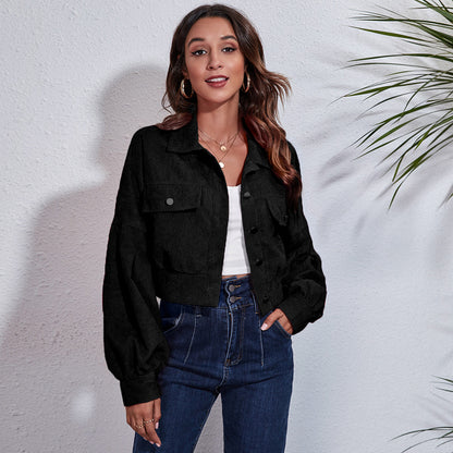 Casual Women Corduroy Jacket Coats
