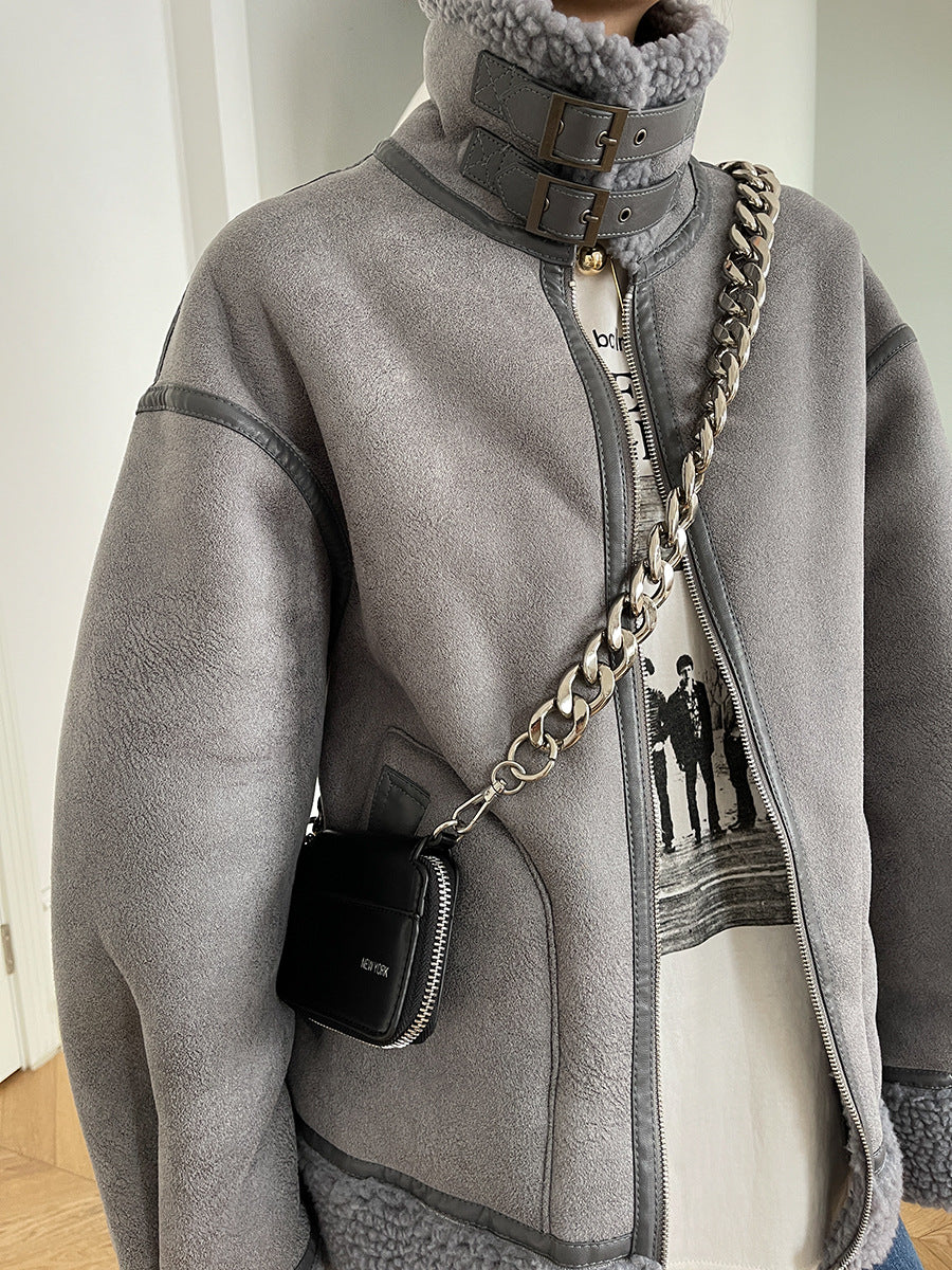 Vintage Stand Collar Short Winter Jacket Coats for Women