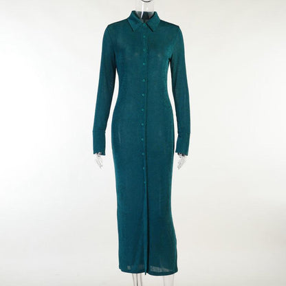 Sexy High Waist Knitting Long Sleeves Split Long Dresses--Free Shipping at meselling99